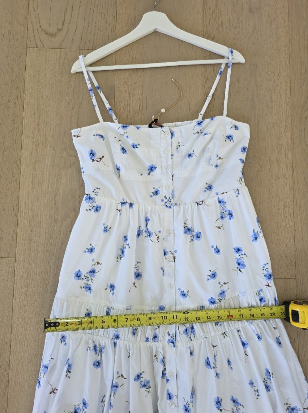 Quince 100% Organic Cotton Spaghetti Strap Maxi Dress Romantic Stems Medium - Picture 9 of 15